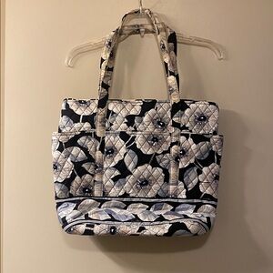 Vera Bradley Black and Cream Floral Tote